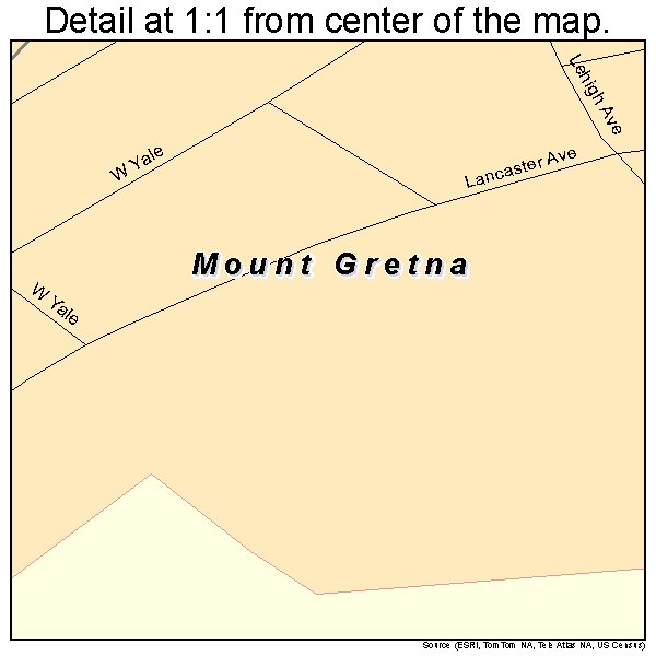 Mount Gretna, Pennsylvania road map detail