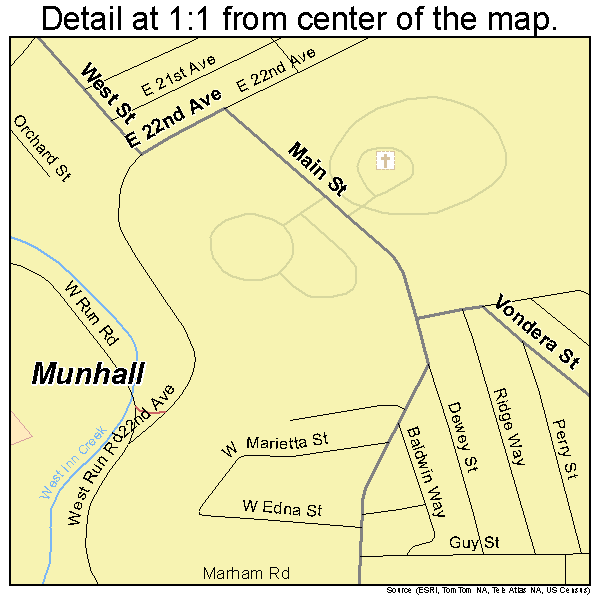 Munhall, Pennsylvania road map detail