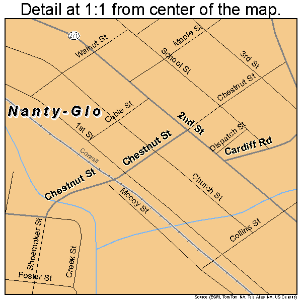 Nanty-Glo, Pennsylvania road map detail