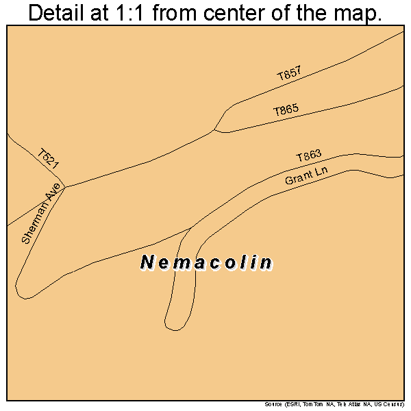 Nemacolin, Pennsylvania road map detail