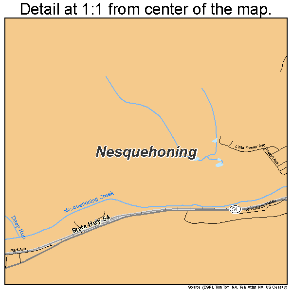Nesquehoning, Pennsylvania road map detail