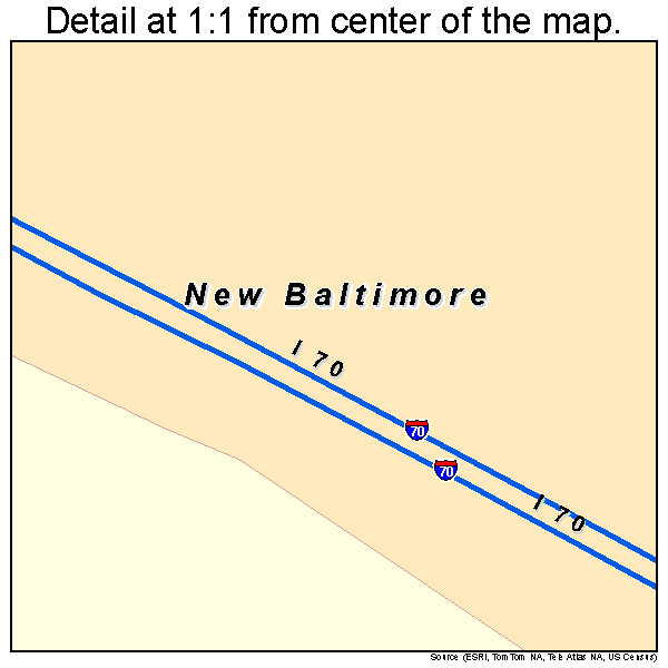 New Baltimore, Pennsylvania road map detail