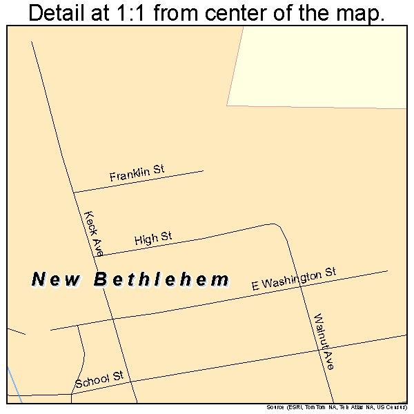 New Bethlehem, Pennsylvania road map detail
