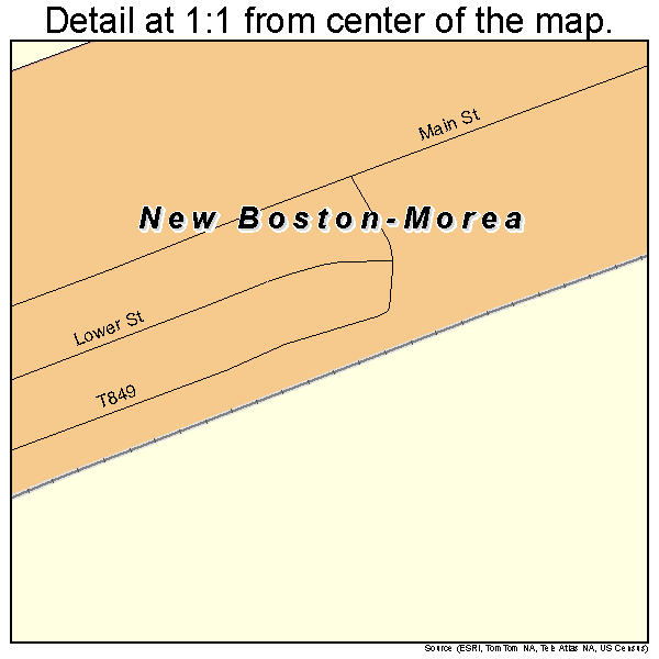 New Boston-Morea, Pennsylvania road map detail