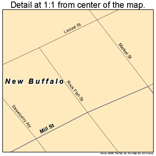 New Buffalo, Pennsylvania road map detail
