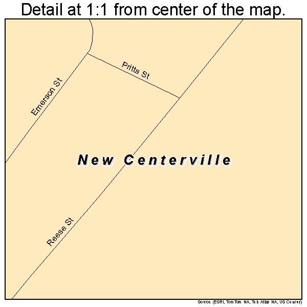 New Centerville, Pennsylvania road map detail