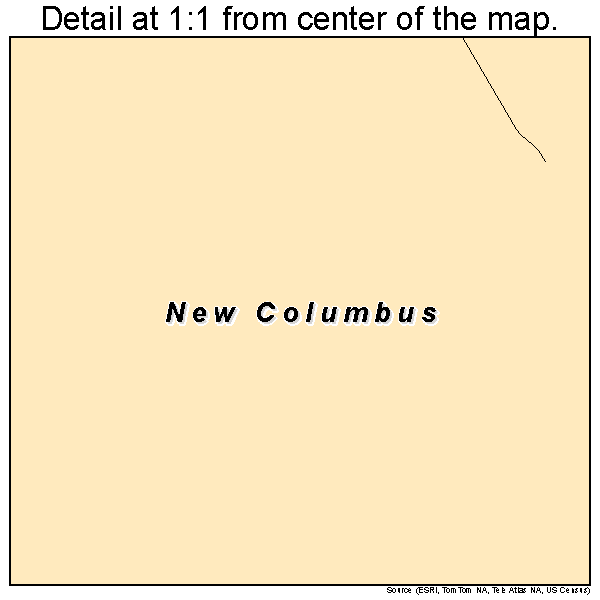 New Columbus, Pennsylvania road map detail