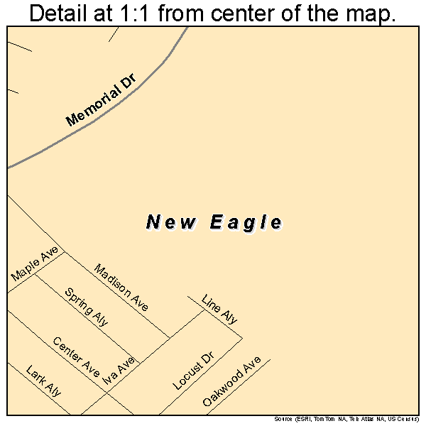 New Eagle, Pennsylvania road map detail