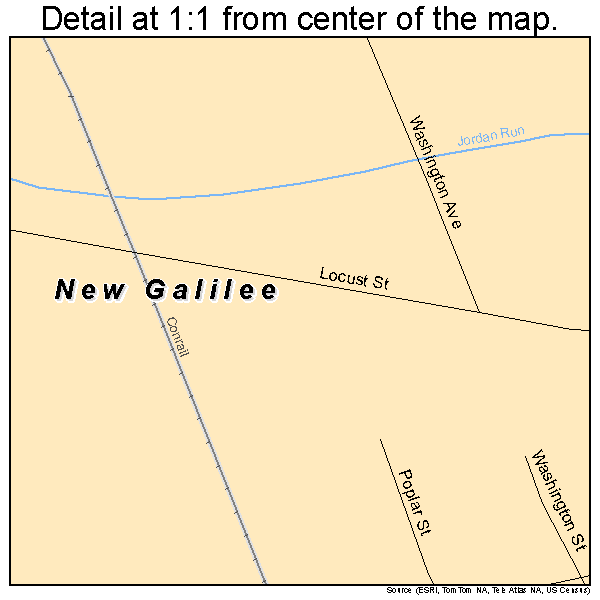 New Galilee, Pennsylvania road map detail