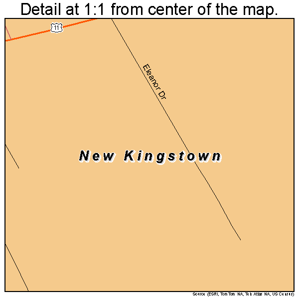 New Kingstown, Pennsylvania road map detail