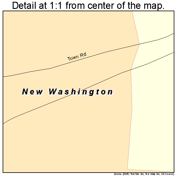 New Washington, Pennsylvania road map detail