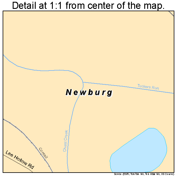 Newburg, Pennsylvania road map detail