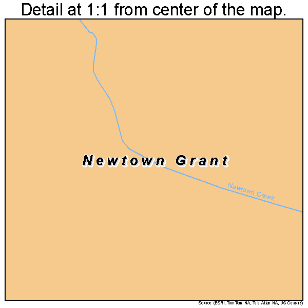 Newtown Grant, Pennsylvania road map detail