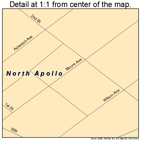 North Apollo, Pennsylvania road map detail