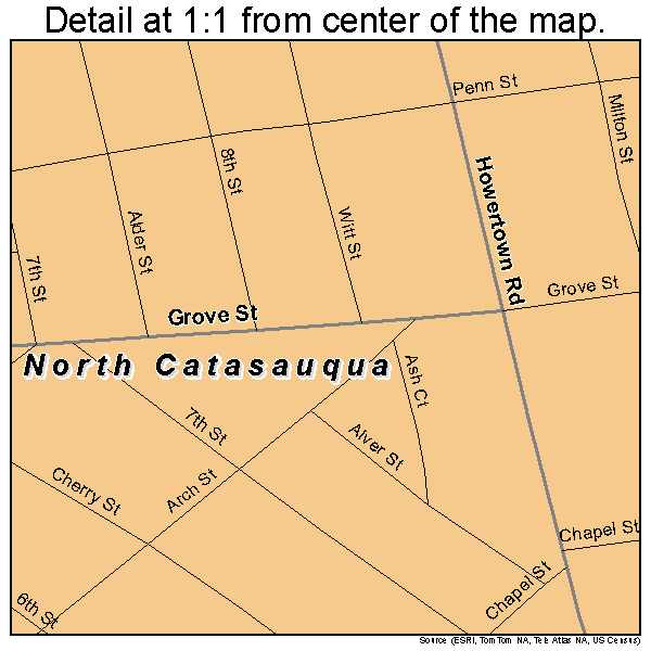 North Catasauqua, Pennsylvania road map detail