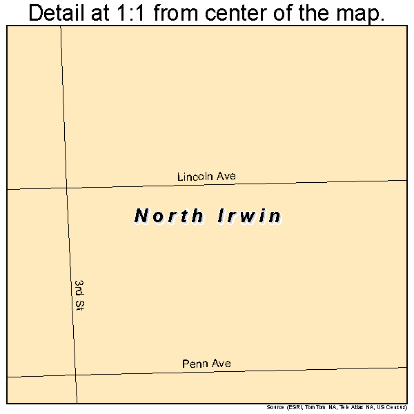 North Irwin, Pennsylvania road map detail