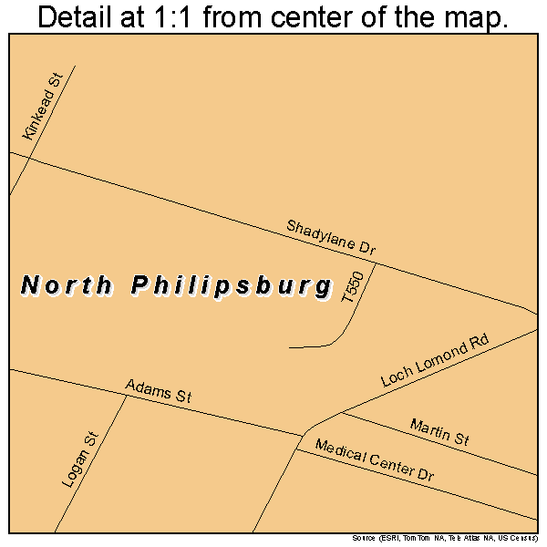 North Philipsburg, Pennsylvania road map detail
