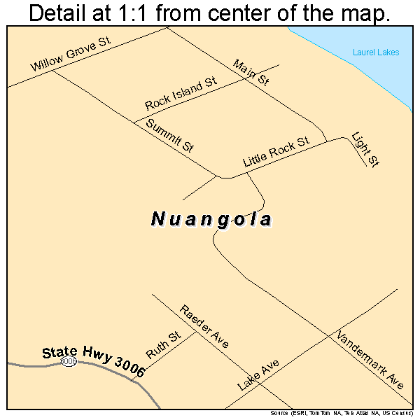 Nuangola, Pennsylvania road map detail
