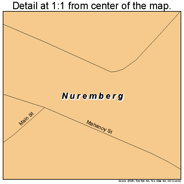 Nuremberg, Pennsylvania road map detail