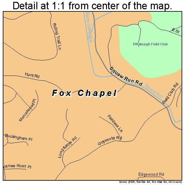 O'Hara Township, Pennsylvania road map detail