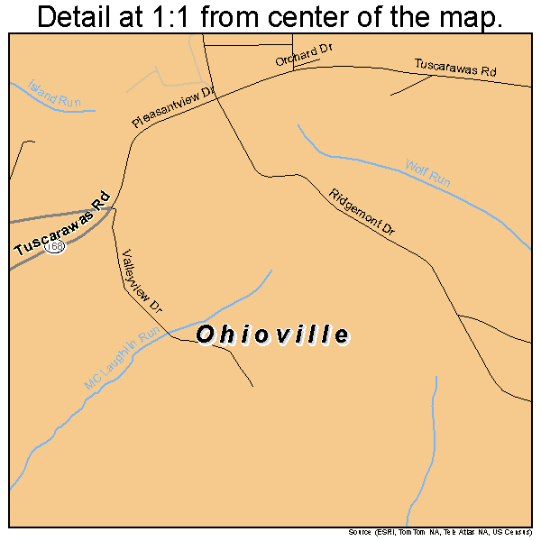 Ohioville, Pennsylvania road map detail