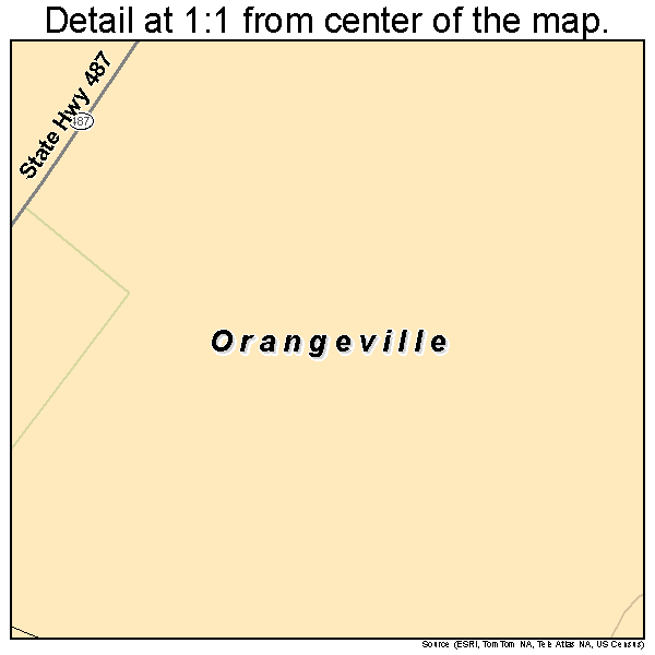 Orangeville, Pennsylvania road map detail
