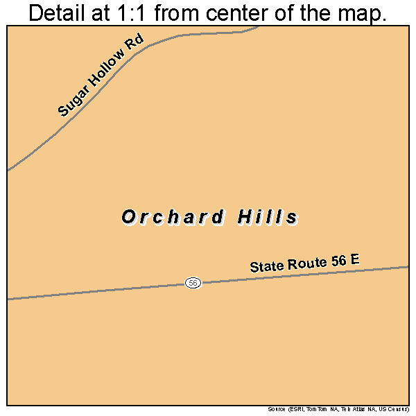 Orchard Hills, Pennsylvania road map detail