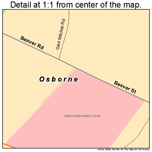 Osborne, Pennsylvania road map detail