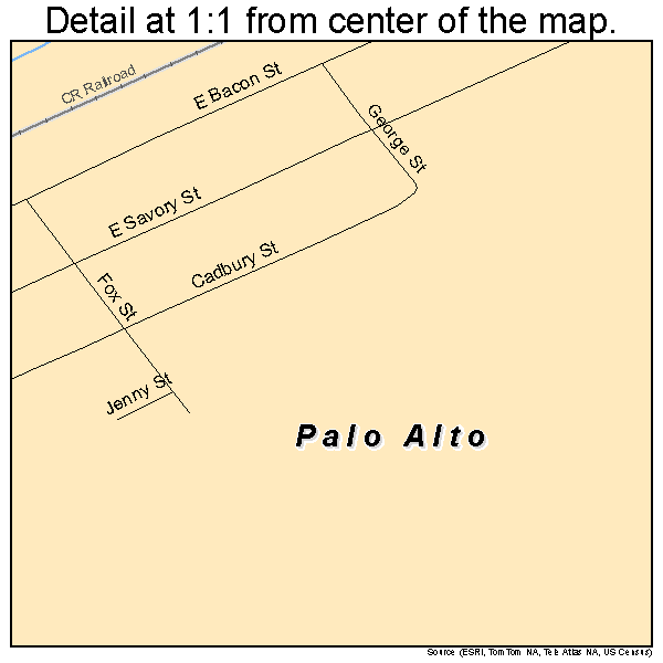 Palo Alto, Pennsylvania road map detail