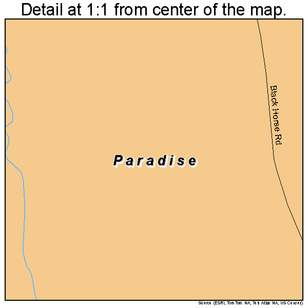 Paradise, Pennsylvania road map detail