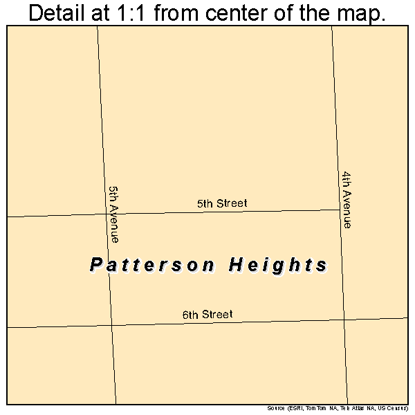 Patterson Heights, Pennsylvania road map detail