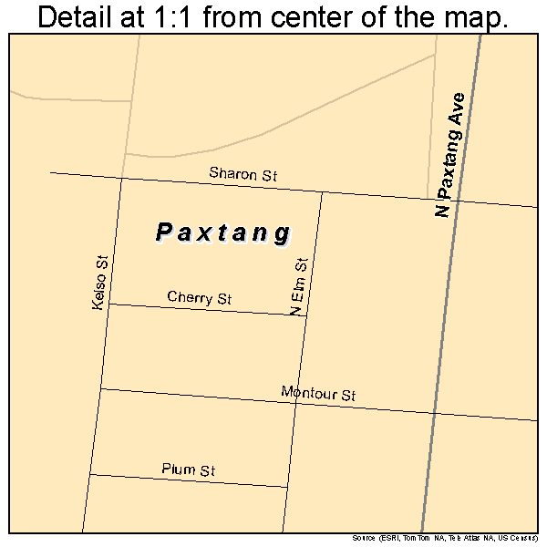 Paxtang, Pennsylvania road map detail