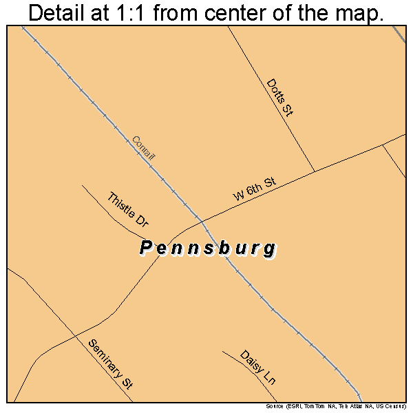 Pennsburg, Pennsylvania road map detail