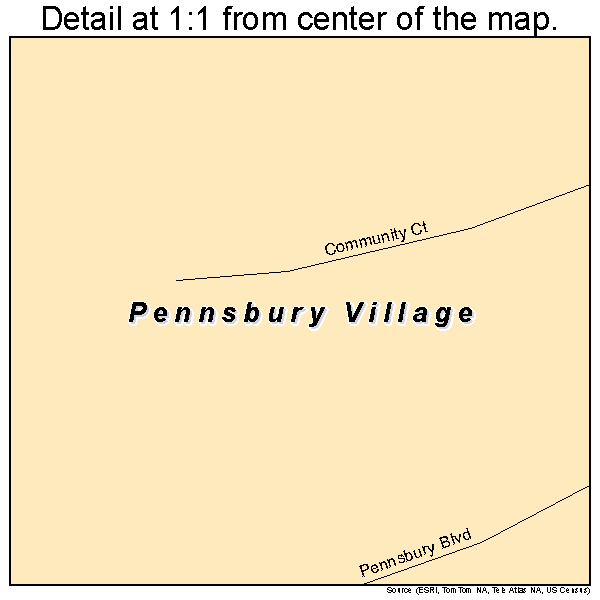 Pennsbury Village, Pennsylvania road map detail