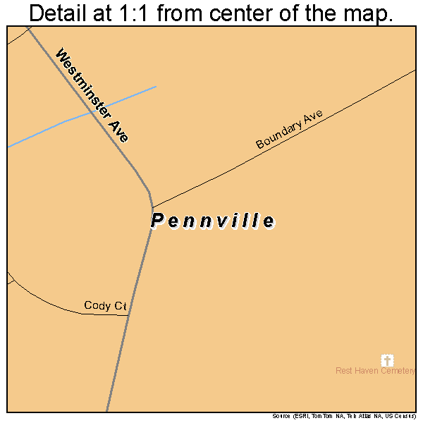 Pennville, Pennsylvania road map detail