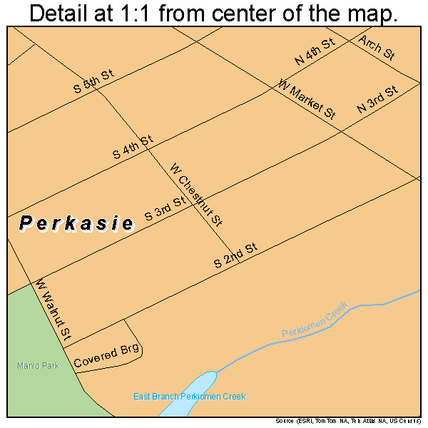 Perkasie, Pennsylvania road map detail