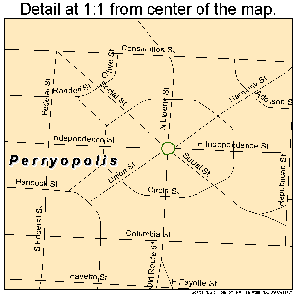 Perryopolis, Pennsylvania road map detail