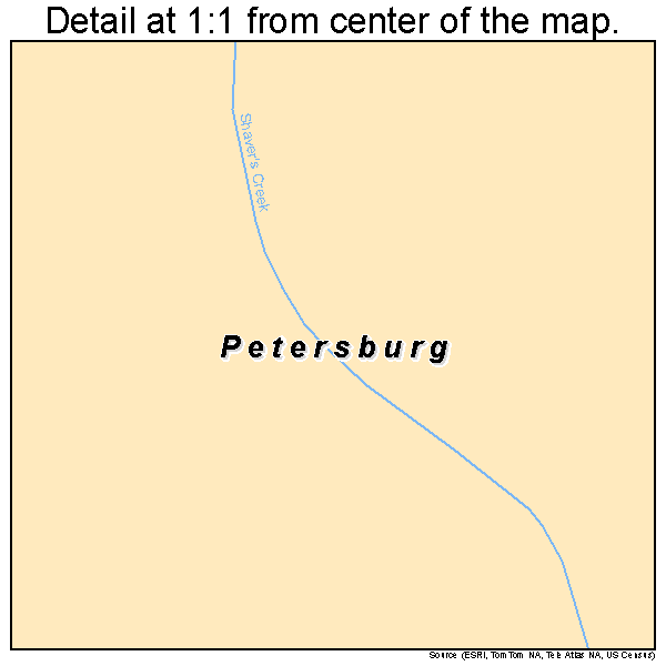 Petersburg, Pennsylvania road map detail