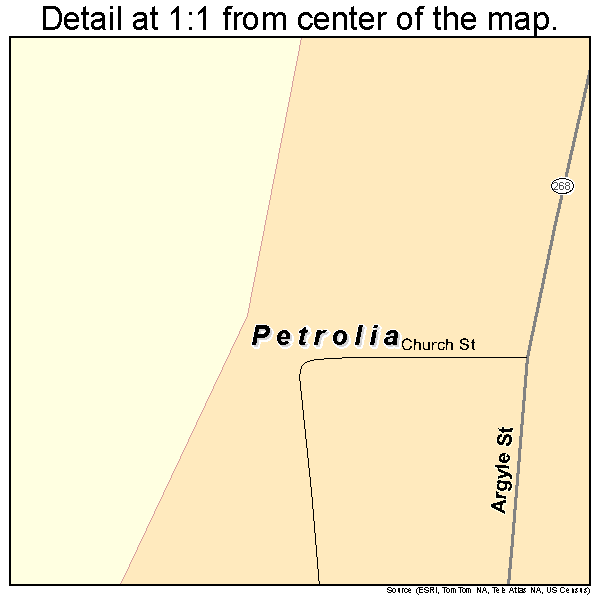 Petrolia, Pennsylvania road map detail