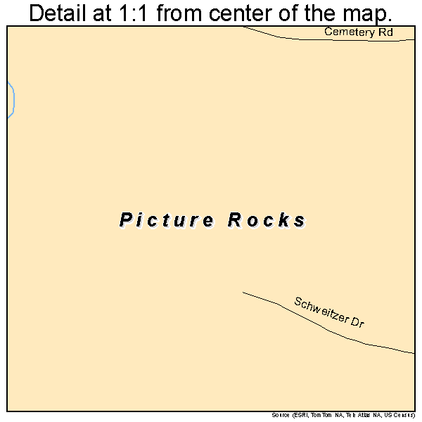 Picture Rocks, Pennsylvania road map detail