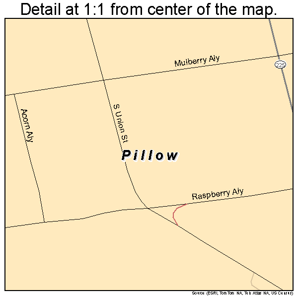 Pillow, Pennsylvania road map detail