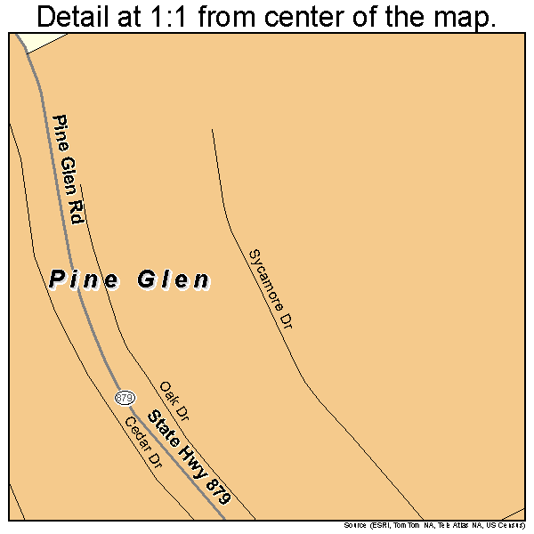 Pine Glen, Pennsylvania road map detail