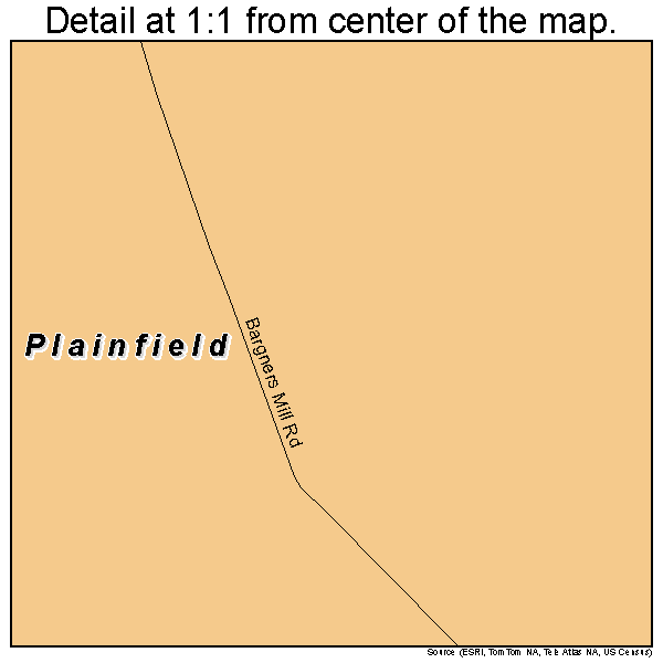 Plainfield, Pennsylvania road map detail