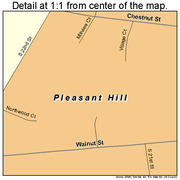 Pleasant Hill, Pennsylvania road map detail