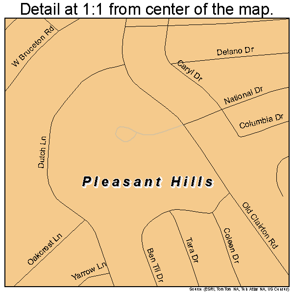 Pleasant Hills, Pennsylvania road map detail