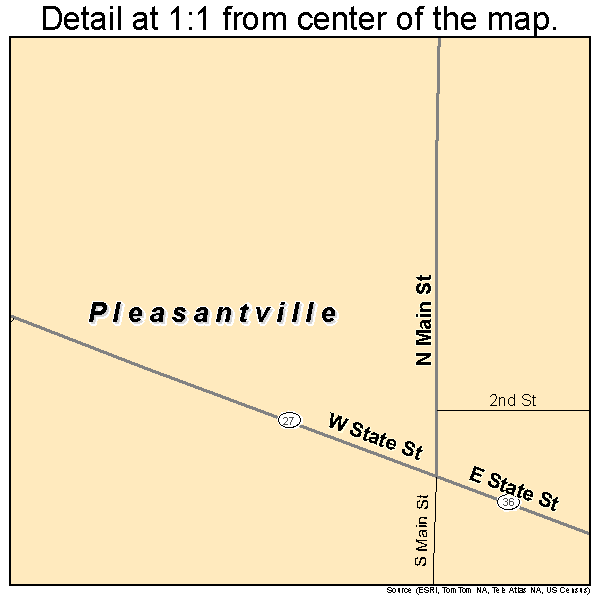 Pleasantville, Pennsylvania road map detail