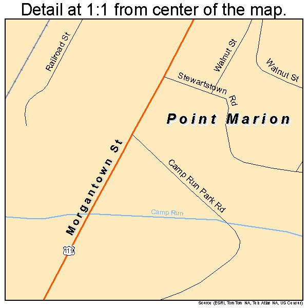 Point Marion, Pennsylvania road map detail