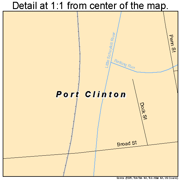Port Clinton, Pennsylvania road map detail