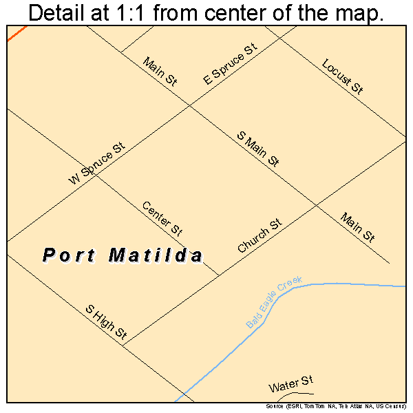 Port Matilda, Pennsylvania road map detail