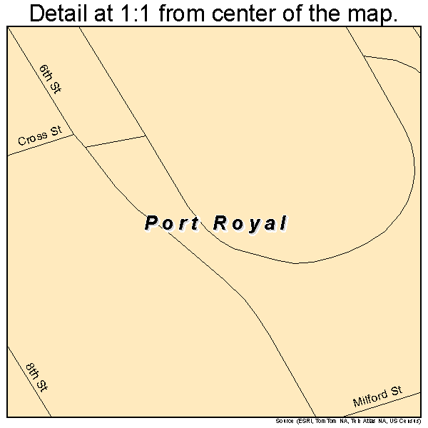 Port Royal, Pennsylvania road map detail